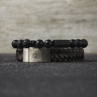 Rebel and Rose Braided Raw Mat Black  Bracelet