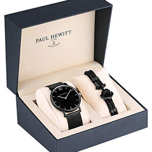 Paul Hewitt Sailor Perfect Match Gift Set (Black Sunray Sailor Watch and Black Phrep)