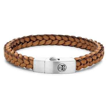 Rebel and Rose Braided Square 925 Cognac Bracelet