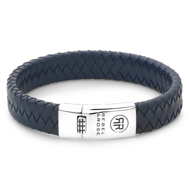 Rebel and Rose Braided Flat 925 Navy Bracelet