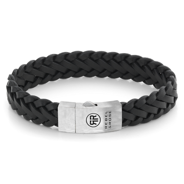 Rebel and Rose Braided Raw Mat Black  Bracelet