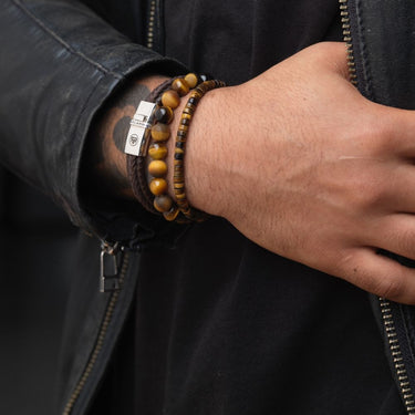Rebel and Rose Dual Twisted Brown Bracelet