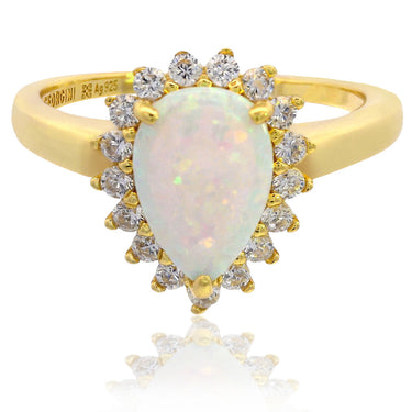 OPAL GLOW ROZELLE WHITE CREATED OPAL RING GOLD