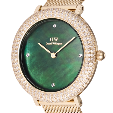 Daniel Wellington Crystalline Bezel Evergold Green Watch