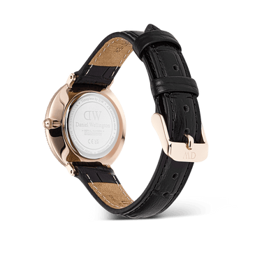 Daniel Wellington Crystalline Bezel Black Croc Rose Gold Watch