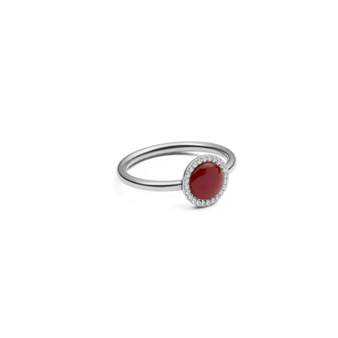 Daniel Wellington Audrey Ring  Red Agathe Silver