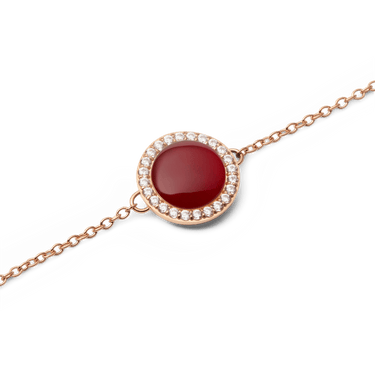 Daniel Wellington Audrey Bracelet  Red Agathe Rose Gold