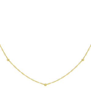 Ice Jewellery 9K Yellow Gold Solid Ball Twist Necklace 45cm - 1.13.1384 | Ice Jewellery Australia