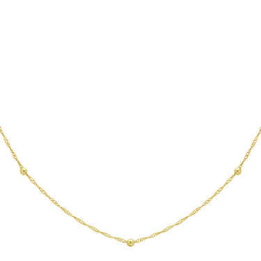 Ice Jewellery 9K Yellow Gold Solid Ball Twist Necklace 45cm - 1.13.1384 | Ice Jewellery Australia