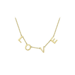 Ice Jewellery 9K Yellow Gold 5mm 'Love' Adjustable Necklace 38cm-43cm - 1.19.0030 | Ice Jewellery Australia