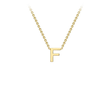 Ice Jewellery 9K Yellow Gold 'F' Initial Adjustable Letter Necklace 38/43cm - 1.19.0155 | Ice Jewellery Australia