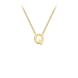 Ice Jewellery 9K Yellow Gold 'Q' Initial Adjustable Letter Necklace 38/43cm - 1.19.0166 | Ice Jewellery Australia