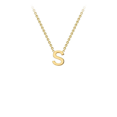 Ice Jewellery 9K Yellow Gold 'S' Initial Adjustable Letter Necklace 38/43cm - 1.19.0168 | Ice Jewellery Australia