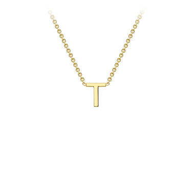 Ice Jewellery 9K Yellow Gold 'T' Initial Adjustable Letter Necklace 38/43cm - 1.19.0169 | Ice Jewellery Australia