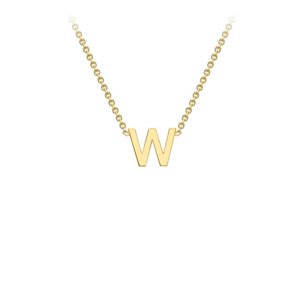 Ice Jewellery 9K Yellow Gold 'W' Initial Adjustable Letter Necklace 38/43cm - 1.19.0172 | Ice Jewellery Australia