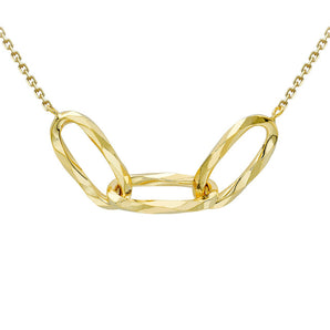 Ice Jewellery 9K Yellow Gold Diamond Cut Oval Necklace 43-46cm - 1.19.0434 | Ice Jewellery Australia
