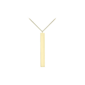 Ice Jewellery 9K Yellow Gold 4.9mm x 39.7mm Vertical Bar Adjustable Necklace 41cm-43cm - 1.19.7490 | Ice Jewellery Australia