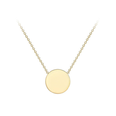 Ice Jewellery 9K Yellow Gold 10mm Disc Adjustable Necklace 41cm-43cm - 1.19.7640 | Ice Jewellery Australia