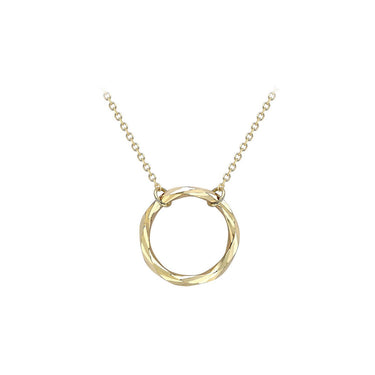 Ice Jewellery 9K Yellow Gold 17.8mm Diamond Cut Ring Adjustable Necklace 43cm-46cm - 1.19.8644 | Ice Jewellery Australia