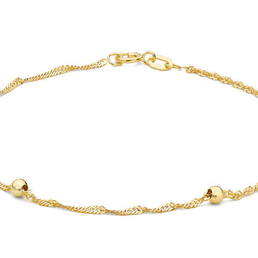 Ice Jewellery 9ct Yellow Gold Twist Curb and Ball Chain Bracelet 19cm/7.5' - 1.23.1382 | Ice Jewellery Australia