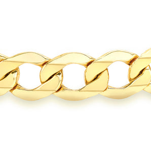 Ice Jewellery 9ct Yellow Gold Hollow Curb Bracelet 19cm/7.5' - 1.23.4872 | Ice Jewellery Australia