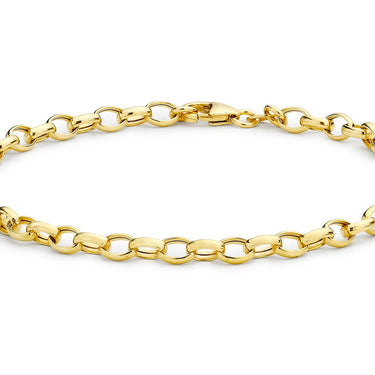 Ice Jewellery 9K Yellow Gold Oval Belcher Bracelet 19cm - 1.24.0692 | Ice Jewellery Australia