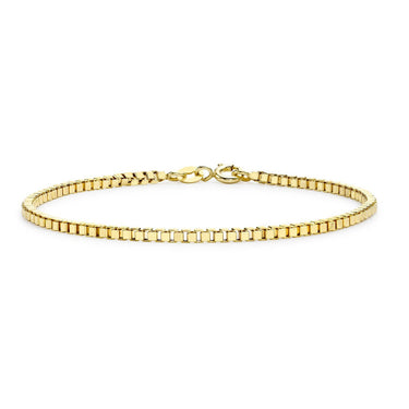 Ice Jewellery 9K Yellow Gold Hollow Box Bracelet 19cm - 1.26.1702 | Ice Jewellery Australia