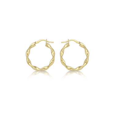 Ice Jewellery 9K Yellow Gold 22.5mm Twist Hoop Creole Earrings - 1.51.2259 | Ice Jewellery Australia