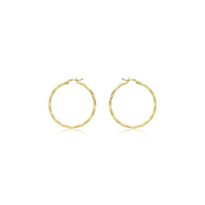 Ice Jewellery 9K Yellow Gold 33mm Diamond Cut Faceted Hoop Creole Earrings - 1.51.2649 | Ice Jewellery Australia