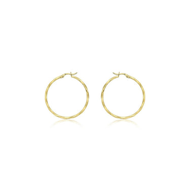 Ice Jewellery 9K Yellow Gold 33mm Diamond Cut Faceted Hoop Creole Earrings - 1.51.2649 | Ice Jewellery Australia