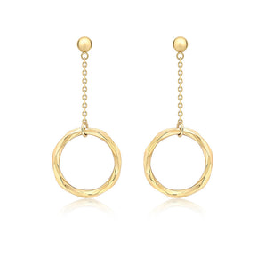 Ice Jewellery 9K Yellow Gold Diamond Cut Ring & Drop Earrings - 1.54.4569 | Ice Jewellery Australia