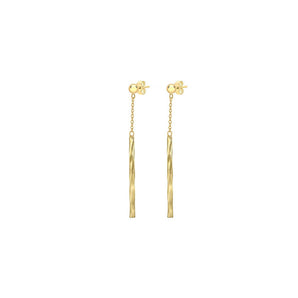 Ice Jewellery 9K Diamond Cut Bar & Chain Drop Earrings - 1.54.4959 | Ice Jewellery Australia
