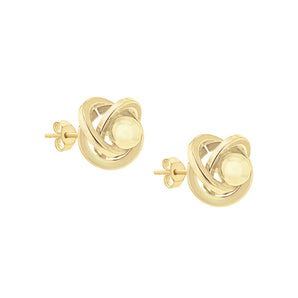 Ice Jewellery 9K Yellow Gold 5mm Knot Ball Stud Earrings - 1.55.0443 | Ice Jewellery Australia