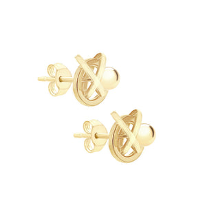 Ice Jewellery 9K Yellow Gold 5mm Knot Ball Stud Earrings - 1.55.0443 | Ice Jewellery Australia