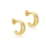 Ice Jewellery 9K Yellow Gold Double Tube Half Hoop Earrings 15mm - 1.55.9480 | Ice Jewellery Australia