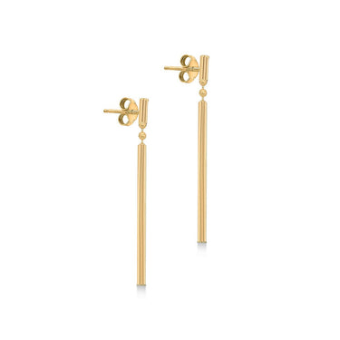 Ice Jewellery 9K Yellow Gold Round Bar Drop Earrings 41mm - 1.56.3939 | Ice Jewellery Australia