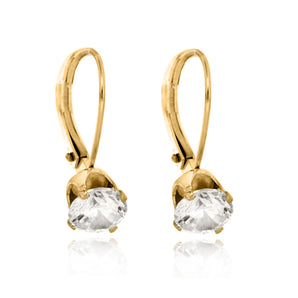 Ice Jewellery 9ct Yellow Gold 6mm Round CZ Drop Earrings - 1.58.5069 | Ice Jewellery Australia