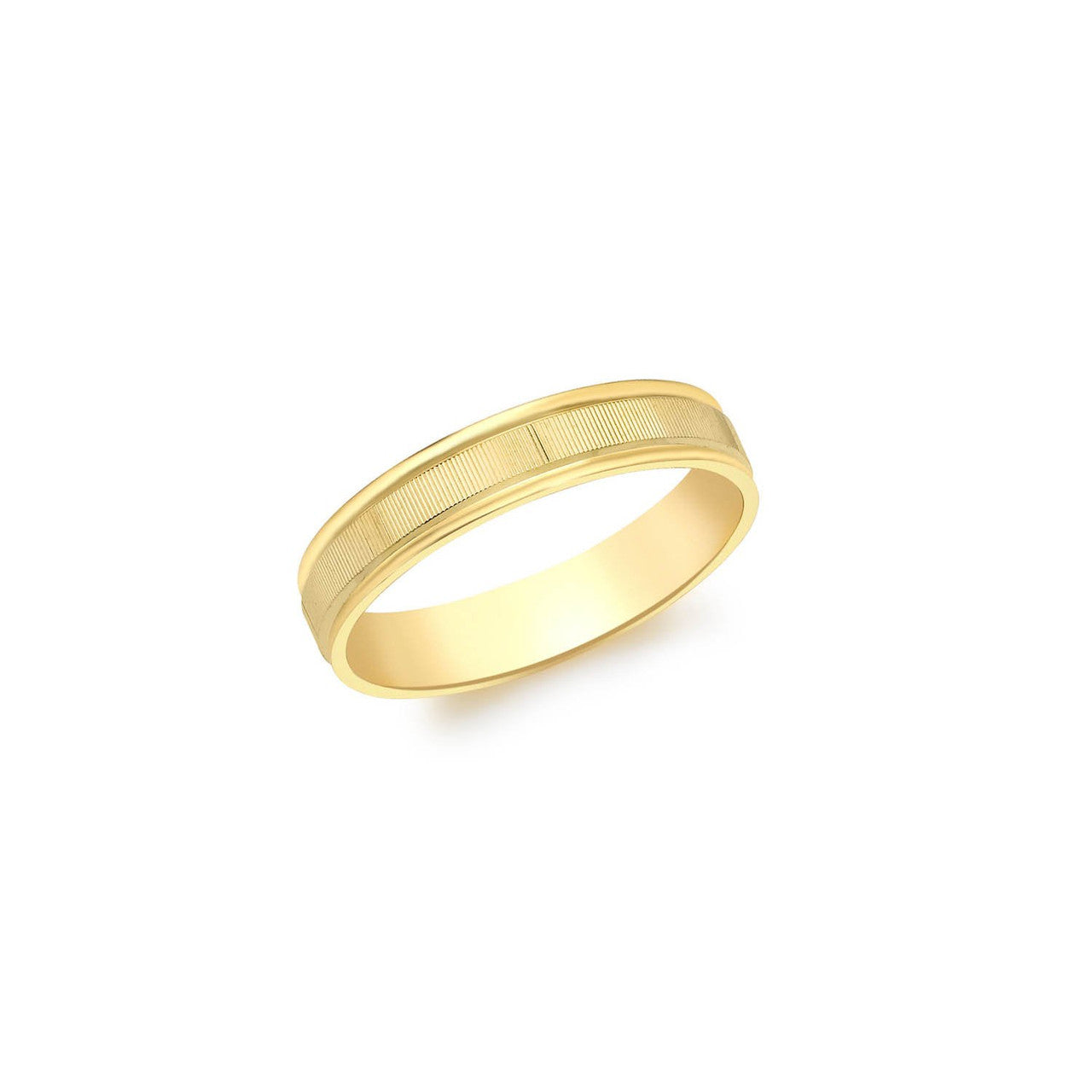 Ice Jewellery 9K Yellow Gold Diamond Cut Ribbed-Centre Band Ring - 1.85.0110 | Ice Jewellery Australia