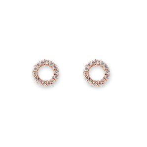 Bianc Rose Gold Cubic Zirconia Circle Earrings - 10100166 | Ice Jewellery Australia