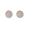 Bianc Rose Gold Pave Cubic Zirconia Disc Earrings - 10100191 | Ice Jewellery Australia