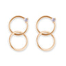 Bianc Gold Linked Double Hoops With Cubic Zirconia Earrings - 10100452 | Ice Jewellery Australia