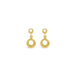 Ichu Tiny Circle Drop Earrings Gold - JP0707G | Ice Jewellery Australia