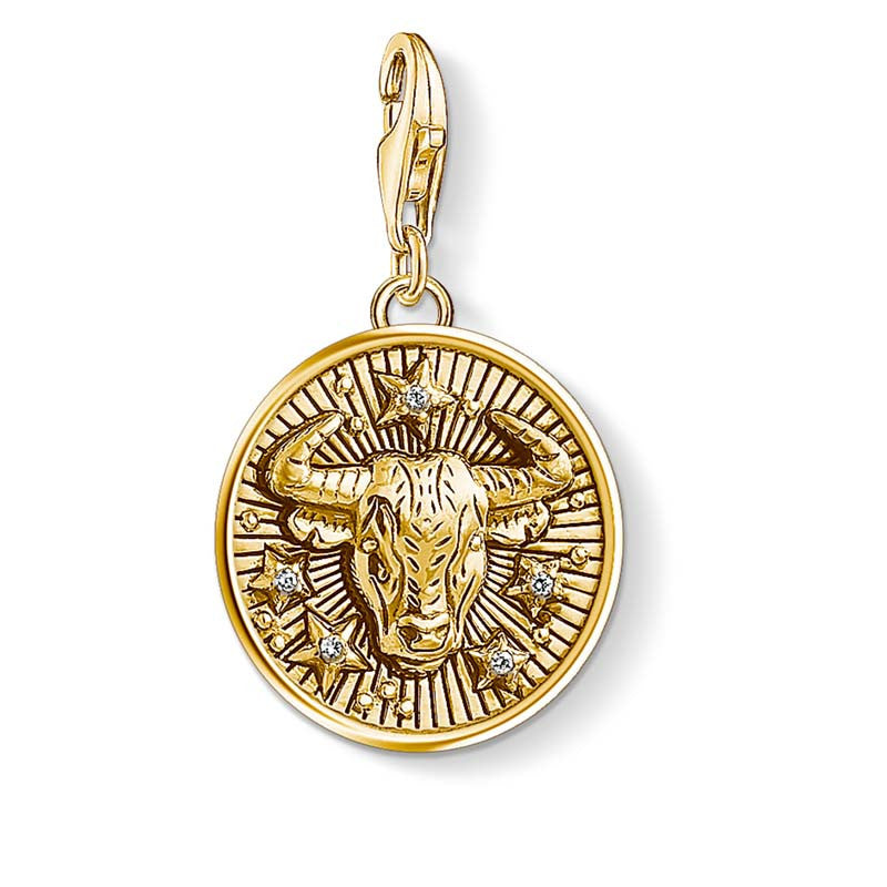 THOMAS SABO Engravable Taurus Zodiac Yellow Gold Plated - 1653-414-39 | Ice Jewellery Australia