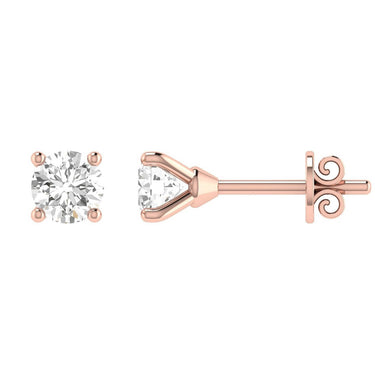 Ice Jewellery Diamond Stud Earrings with 0.50ct Diamonds in 18K Rose Gold - 18RCE50 | Ice Jewellery Australia