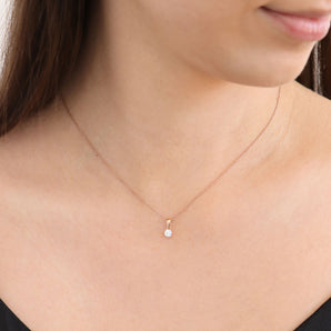 Ice Jewellery Diamond Solitaire Pendant with 0.25ct Diamonds in 18K Rose Gold - 18RCP25 | Ice Jewellery Australia