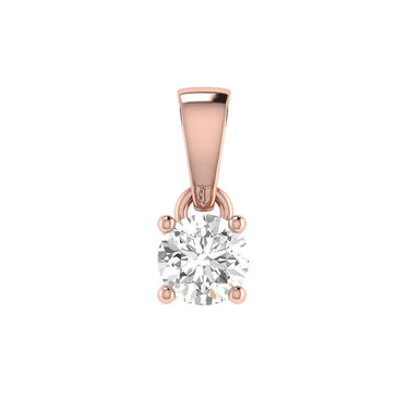 Ice Jewellery Diamond Solitaire Pendant with 0.30ct Diamonds in 18K Rose Gold - 18RCP30 | Ice Jewellery Australia