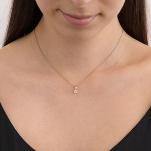 Ice Jewellery Diamond Solitaire Pendant with 0.30ct Diamonds in 18K Rose Gold - 18RCP30 | Ice Jewellery Australia