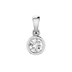 Ice Jewellery Diamond Solitaire Pendant with 0.25ct Diamonds in 18K White Gold - 18WBP25 | Ice Jewellery Australia