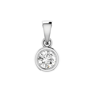 Ice Jewellery Diamond Solitaire Pendant with 0.30ct Diamonds in 18K White Gold - 18WBP30 | Ice Jewellery Australia