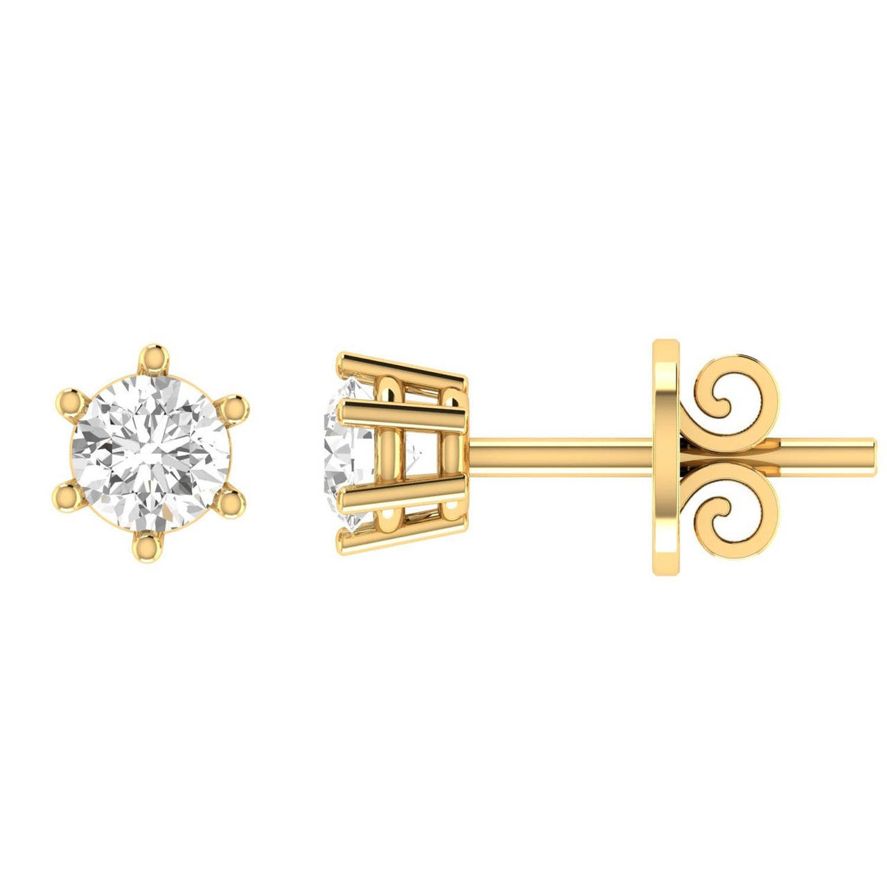 Ice Jewellery Diamond Stud Earrings with 0.75ct Diamonds in 18K Yellow Gold - 18Y6CE75 | Ice Jewellery Australia